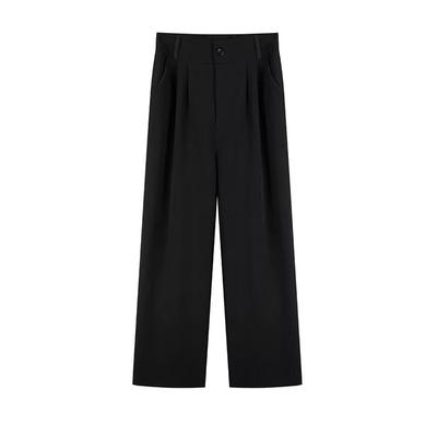 New Korean Niche Suit Pants for Spring and Autumn for Women, Draped Straight-leg Casual Pants Narrow Version Wide-leg Long Trousers