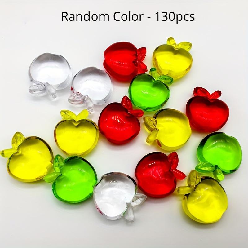 

About 130PCS New Apple Acrylic Beads Crystal Apple Decoration Accessories Wholesale Beads Mixed Color