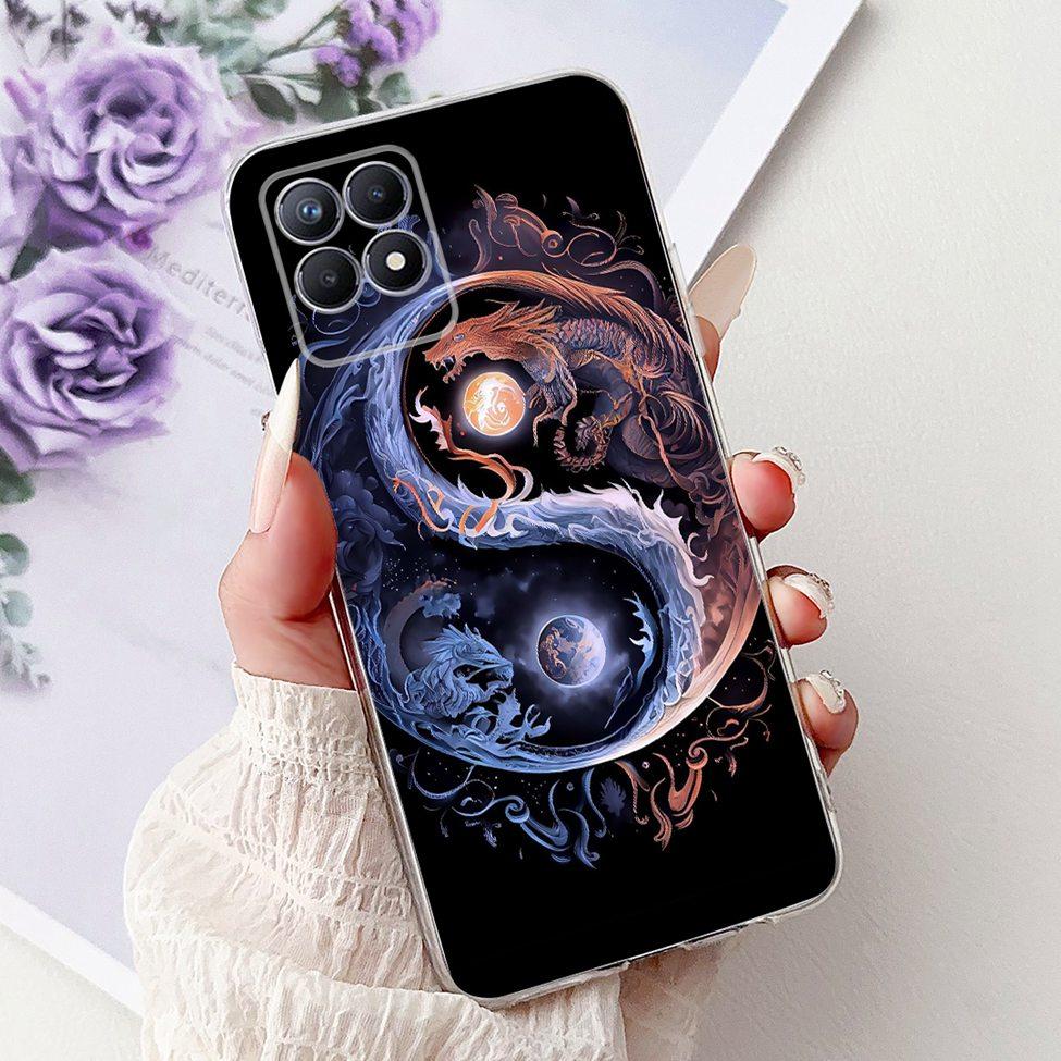 Clear Cover For Realme 8i Case RMX3151 Luxury Butterfly Love Flowers Cool Painted Phone Case For Realme Narzo 50 RMX3286 Cover