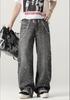 American new painted graffiti men and women couples washed and sprayed dirty loose jeans trousers tide