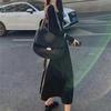 Hepburn Style Black Square Collar Dress for Women In Spring New Style Waist-hugging French Design Skirt