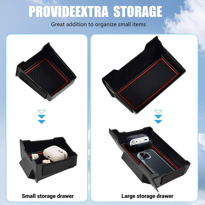 Storage Drawer Console Armrest Box Storage Box Phone Holder Organizer Case Car Accessories For Toyota 4runner 2014 2015-2024