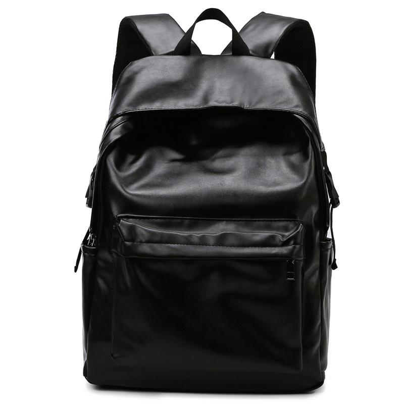 Large backpack men's backpack large capacity pu soft surface sports and leisure men's college students high school travel schoolbag new