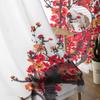 Ink Painting Plum Blossom Branch Flower Plant Tulle Sheer Curtains For Living Room Bedroom Decoration Voile Organza Curtains