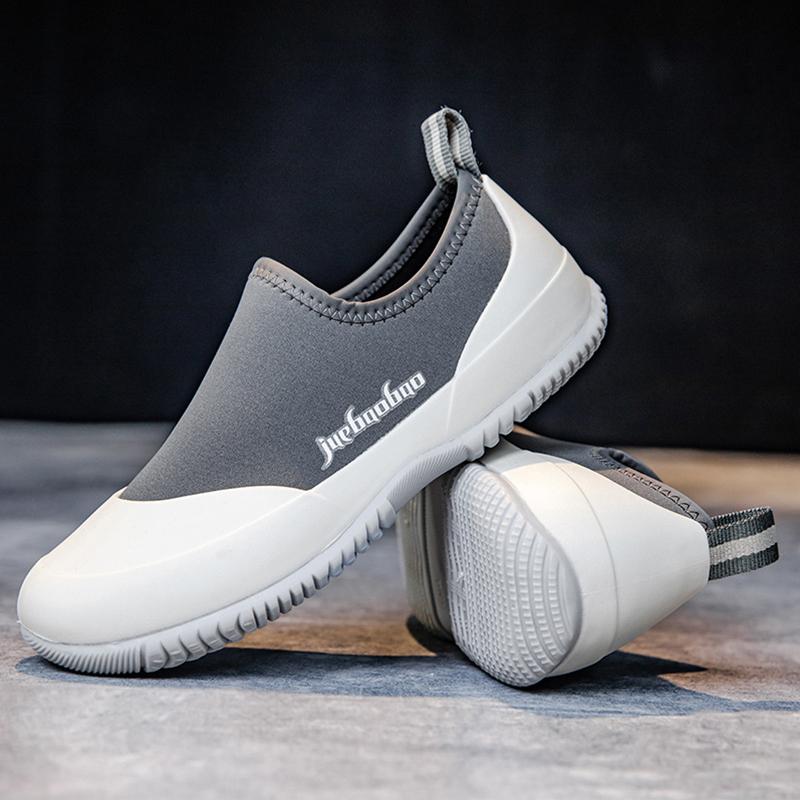 

Мода Новий Тренд Тканинні Дощові Чоботи Чоловічі Короткі Зовнішній Одяг Нековзні Водні Чоботи Пара Дорослі Дощові Чоботи Водонепроникні Клейові Чоботи 45 білий