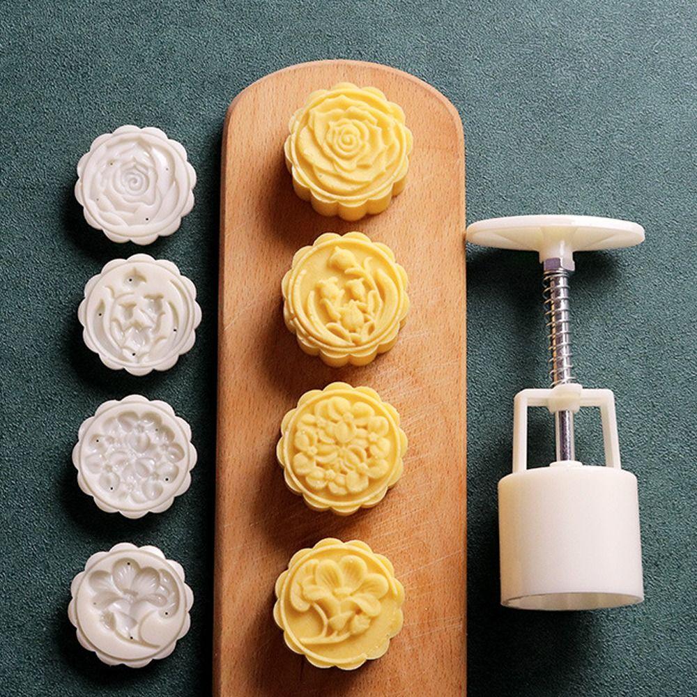 Plastic Mooncake Mold 3D Pattern Pastries Dessert Mold Cookie Cake Mould  Mid Autumn Festival