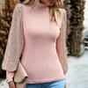 Women's Half Turtleneck Long-sleeved Sequined Patchwork Knitted Top