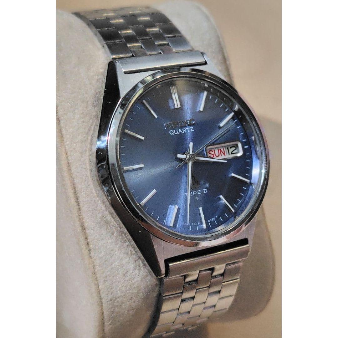 Used Seiko Type 2 Blue Glass Windshield New New Battery Made in 1977 Good Condition