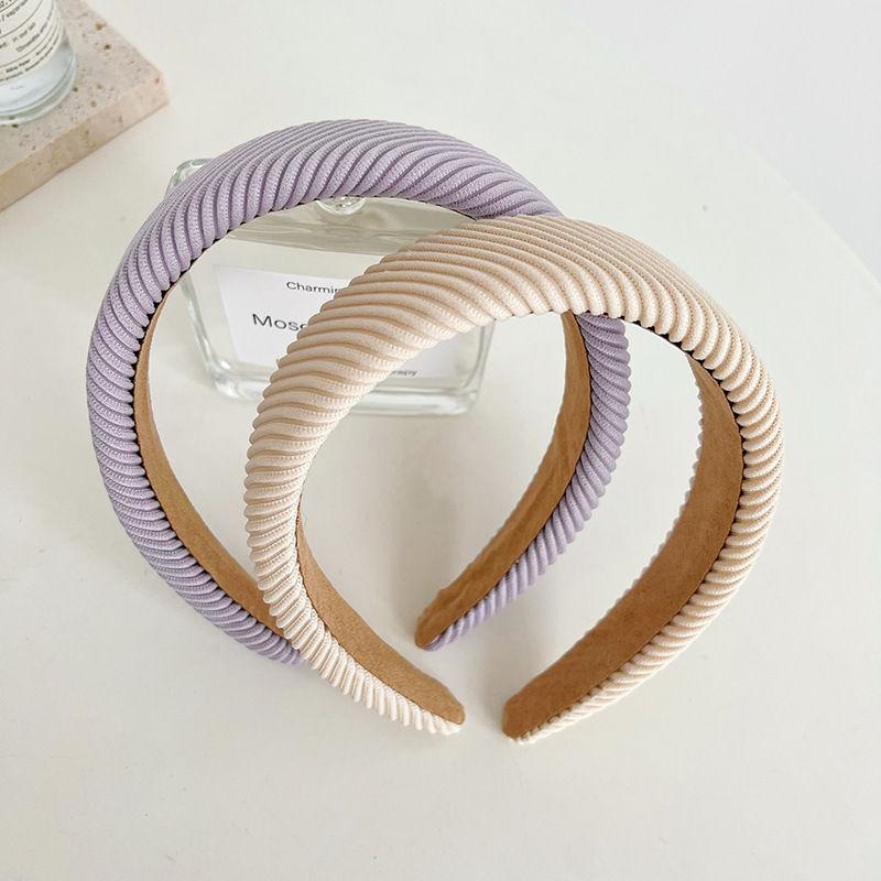 Retro Hair Band Headdress Hairpin Knitted Hair Tie Sponge Headband Solid Color