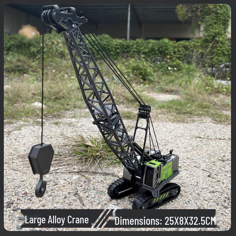 Alloy Construction Toy Set: Excavator, Mixer, Crane for Kids 0-6.