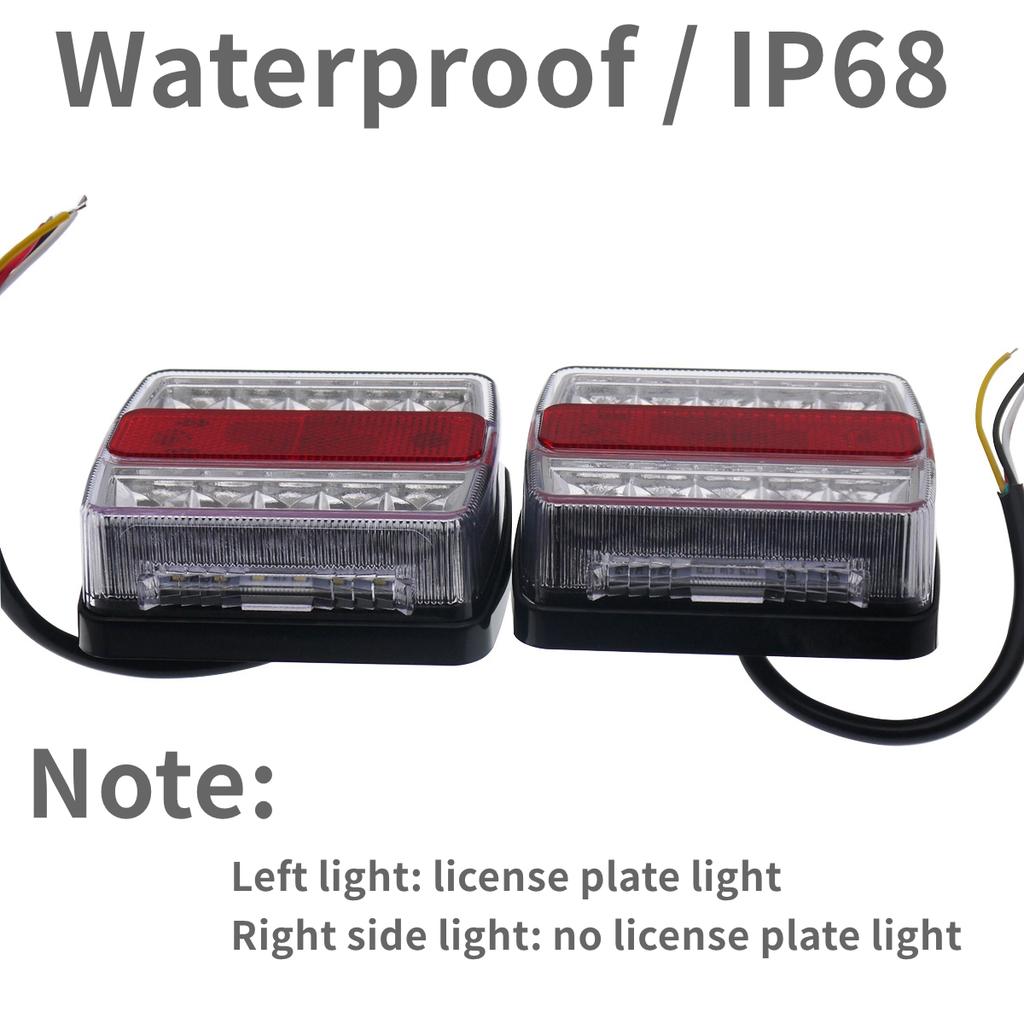 Eonstime 1 Set 12V 10m 10 LED Trailer Light Kit tail light Trailer Lights License Plate Light Lamp high quality waterproof IP68