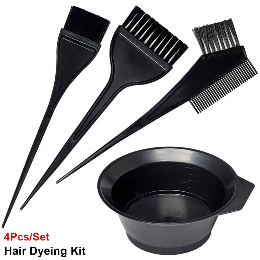 4Pcs/Set DIY Hair Dyeing Kit Salon Hair Dye Tools New Stirring Brush  For Hair Coloring Bleaching
