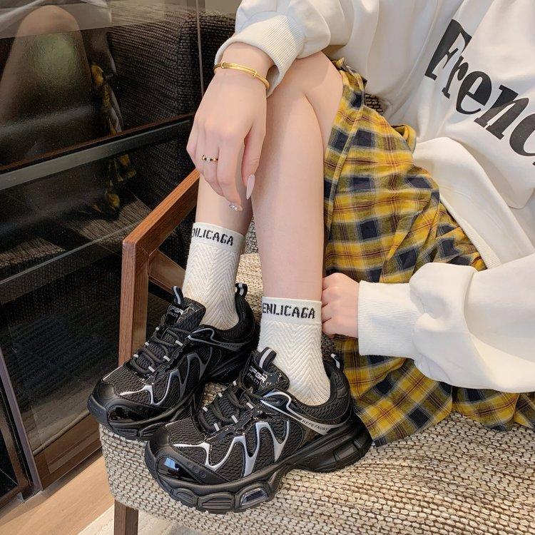 Thick-soled mesh dad shoes women's 2025 autumn new breathable outdoor sports mountaineering jogging shoes women's casual sports shoes