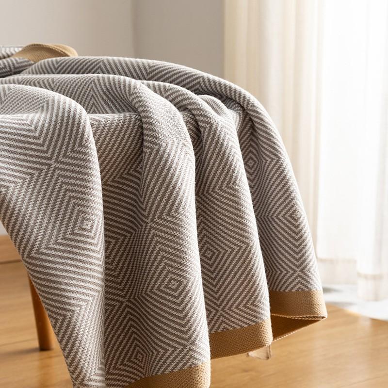 Acrylic Knit Sofa Throw Blanket Cotton Top Layer Nordic Geometric Lightweight Luxury Nap