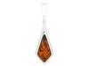 Silver Pendant with Amber Openwork Round Oxidized Silver Pendant