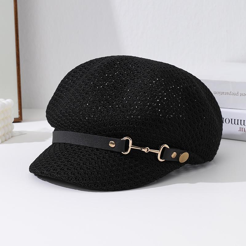 

Women s Spring/Summer Fashion Knitted Breathable Beret - Sun Protection Octagonal Cap One Size