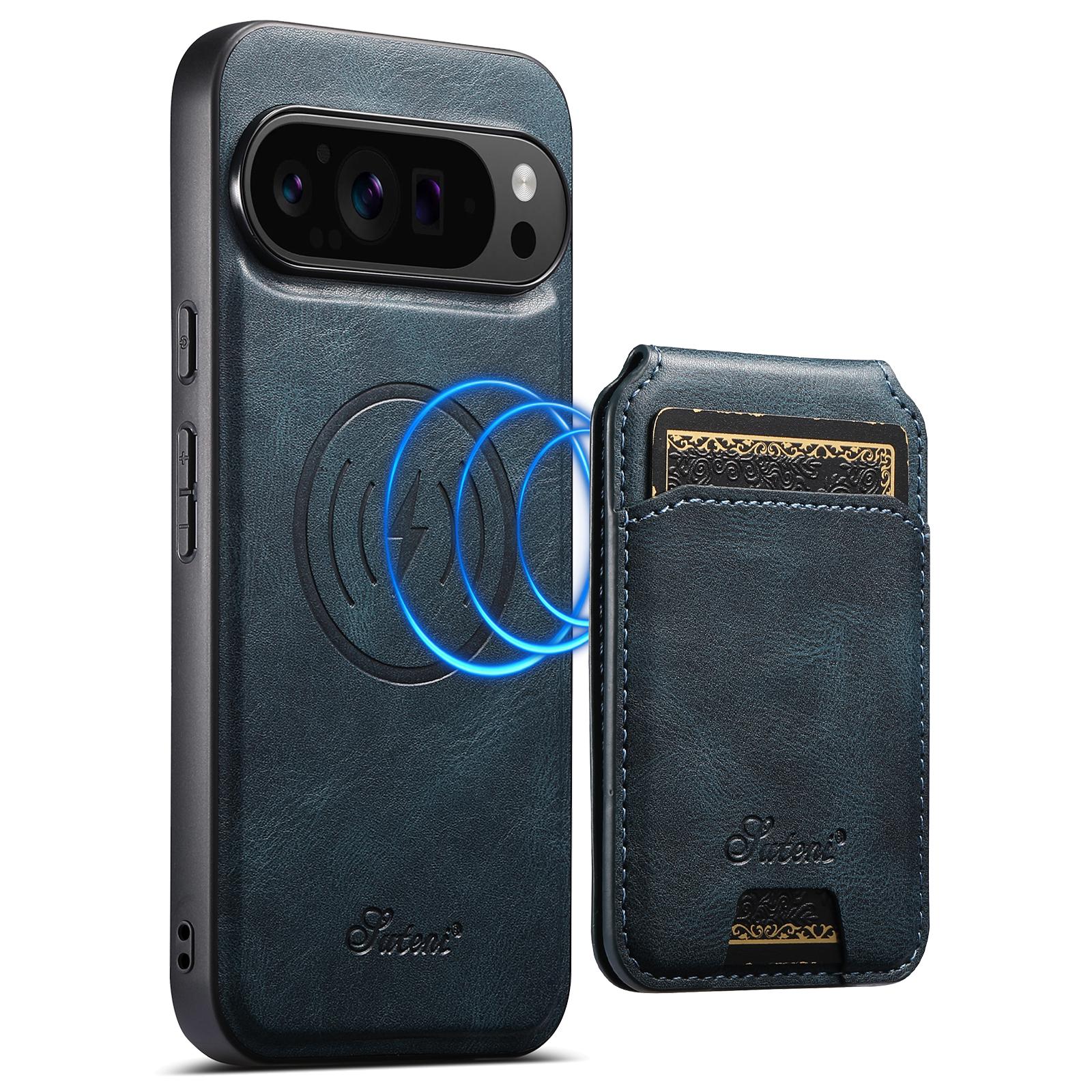 

SUTENI H15 For Google Pixel 10/10 Pro Case Compatible with MagSafe Detachable Card Holder Phone Cover Blue