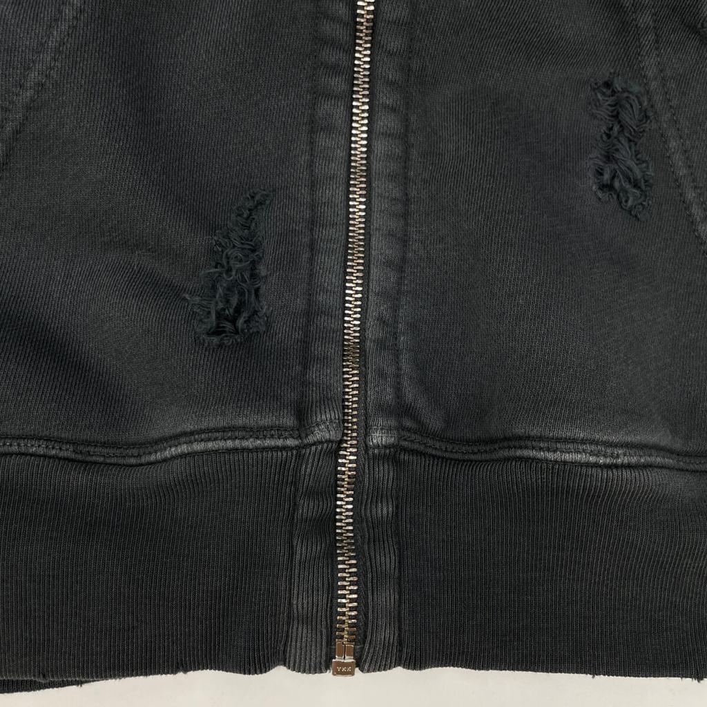 DIESEL BG000014 Gray Damaged Zip-Up Parka Jacket S grayUsed