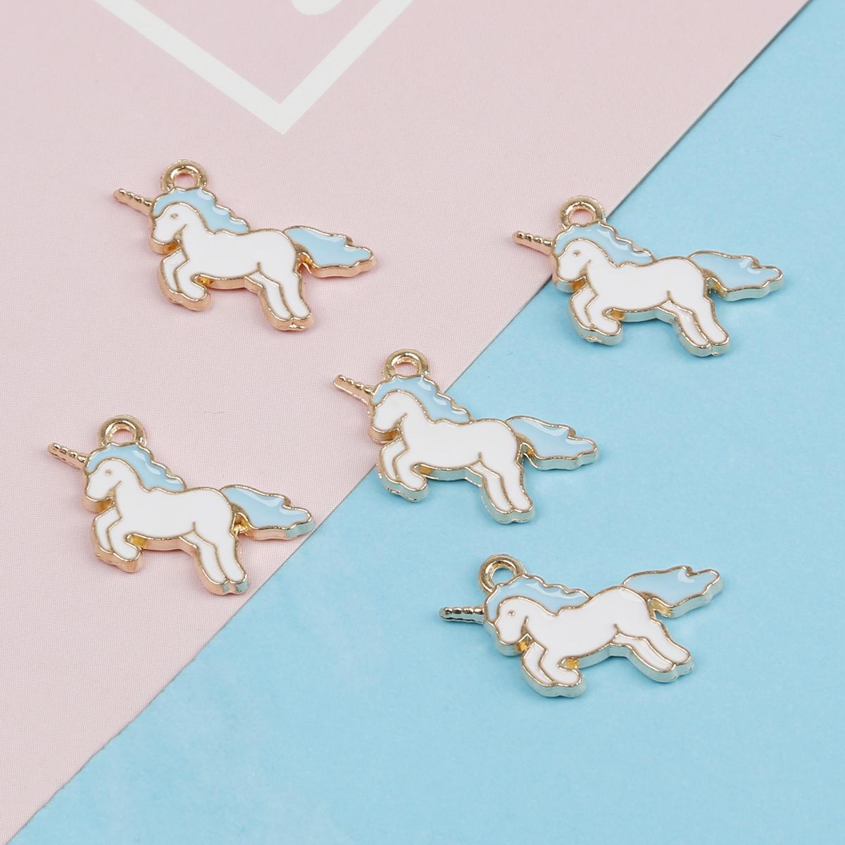 

10 шт. 14*21 мм красочный кулон из сплава с единорогом для изготовления ювелирных изделий DIY очаровательное украшение 14*21mm 10pcs