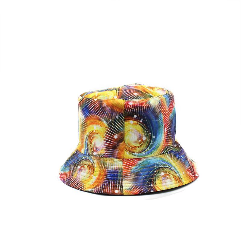 Trend Basin Hat Bucket Hat Spring And Summer Geometric Tie-Dye Flower Sun Hat Women'S Bucket Hat