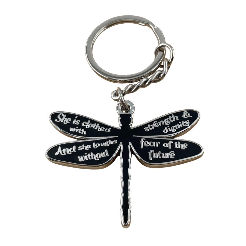 Encouraging Dragonfly Keychain: Inspirational Proverbs & English Famous Quotes for Friends & Family