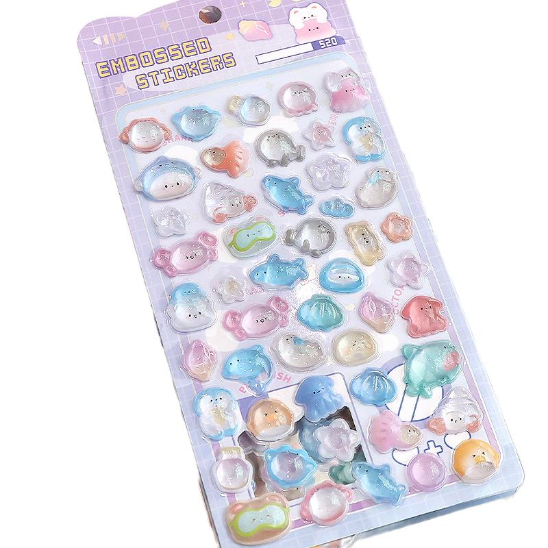 Creative 3D Relief Stickers Cartoon Diy Diary Stationery Stickers Funny  Decor Stickers Cute Aesthetic Stickers Gifts