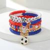 Themed Bracelet Set, Letter Beaded Bracelets with Alloy Pendant, Fashion Sports Hand Jewelry