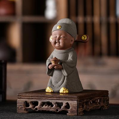 Ceramics Figure Decoration Statue ,Chinese Style Champion Lang, Cute Home Room Office Tea Table Decoration Accessories Gifts