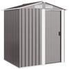 Garden Metal Tool Storage Shed with Sliding Door, Sloped Roof and Foundation Kit, 152 x 132 x 188cm, Grey