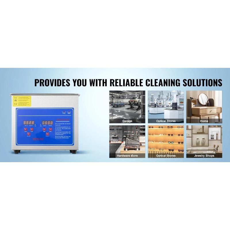 3L Ultrasonic Cleaner Machine Stainless Steel Ultrasonic Cleaning Machine Digital Heater Timer Jewelry Cleaning for Home