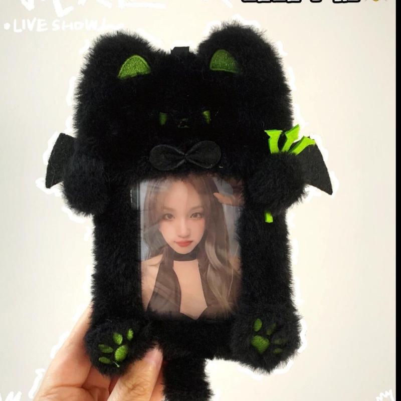 Tecknad Plysch Fotokortsfodral Fotokorthållare Bärbart Ins-kortsfodral Studenter Idol Foton Skyddsfodral