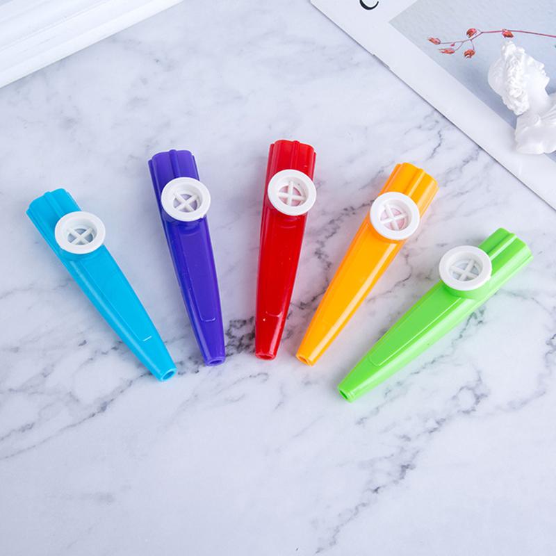 3-9PCS Plastic Kazoo Whistle Random Mixed Color Flute Whistle Harmonica Musical Instrument Educational Prop for Music Lovers ZYF