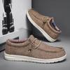 Men's Large Casual Korean Style Loafers - Breathable Light Canvas Slip-Ons