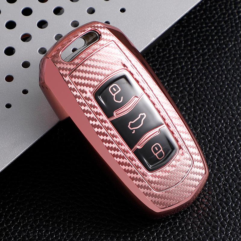 Geely New Emgrand GS Carbon Fiber Car Key Bag - Electroplated Soft Rubber