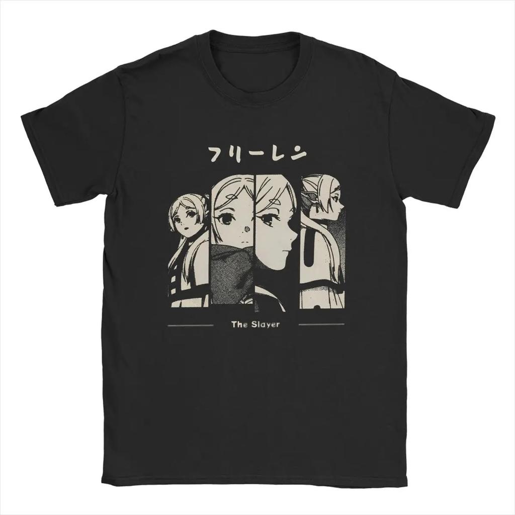 2025 new model Men Frieren At The Funeral Anime T Shirts Characters Fern 100 Cotton merch Novelty Short Sleeve Crewneck Tee Plu
