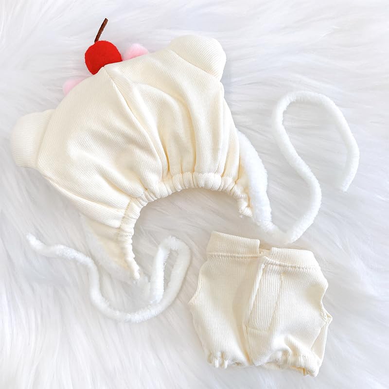 Kigurumi Cap & Clothes Set [for 10cm] White, Plush Clothes, Kigurumi Accessories, Otaku Activities, Doll Mascot, Kpopdoll Costume [Used]