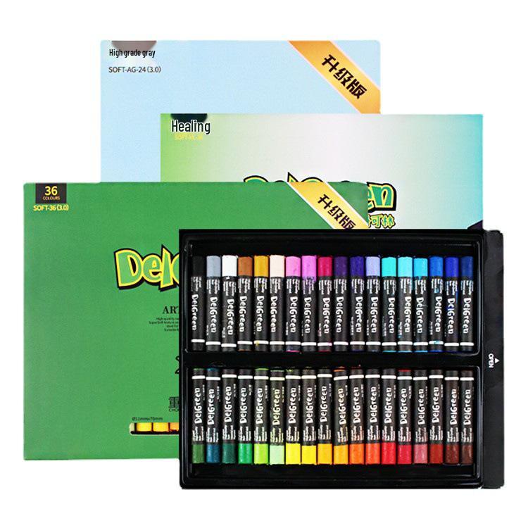 Dan Ke Lin Third Gen Super Soft 36-Color Oil Pastel Set - Advanced Gray White Oil-Based Crayons