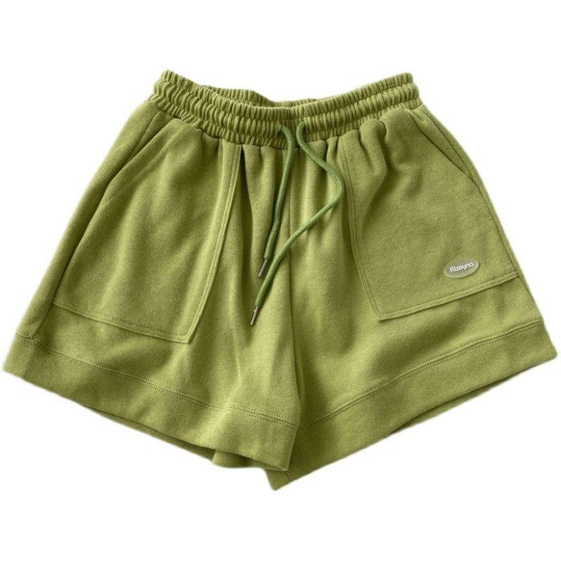 Women’s High Waisted Casual Sports Shorts Loose Fit A-Line Wide Leg Shorts with Drawstring