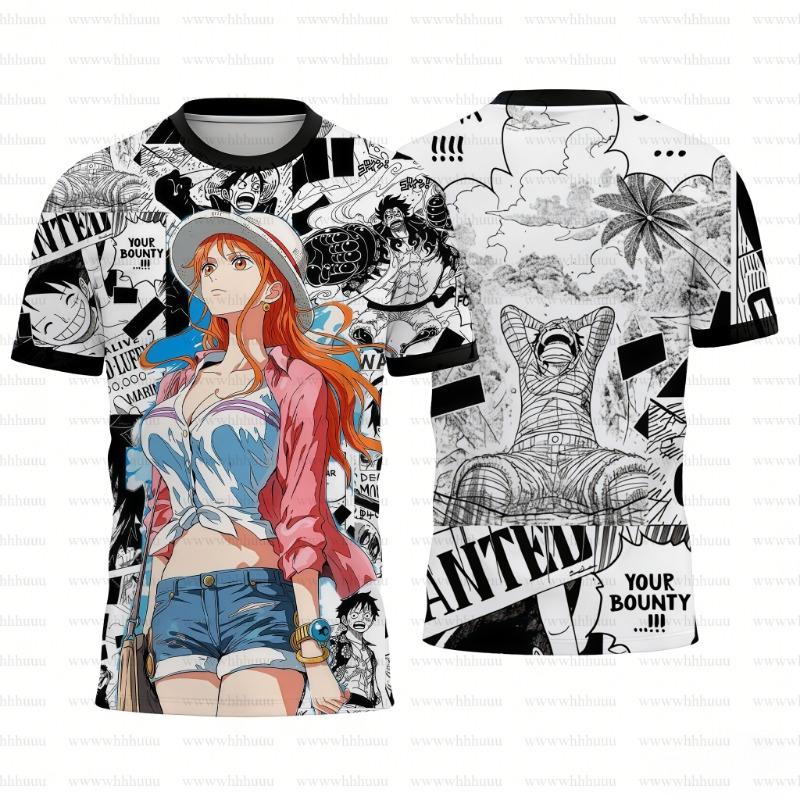 2026 Hot Sale Nami Manga Collage 3D Print Anime Graphic T-Shirt Unisex Streetwear Short Sleeve Top for Men Women Anime Fans Tee