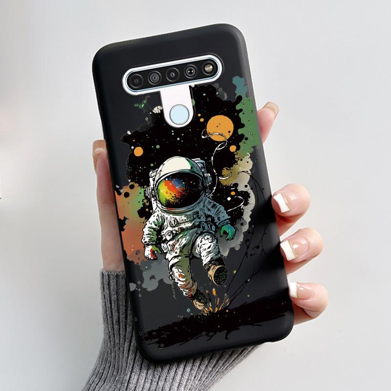 Cute Case For LG Q61 Capa For LG K61 Coque For LG Q70 Fundas Printing Shell Protective Cover Soft Silicone Cartoon Black Casing