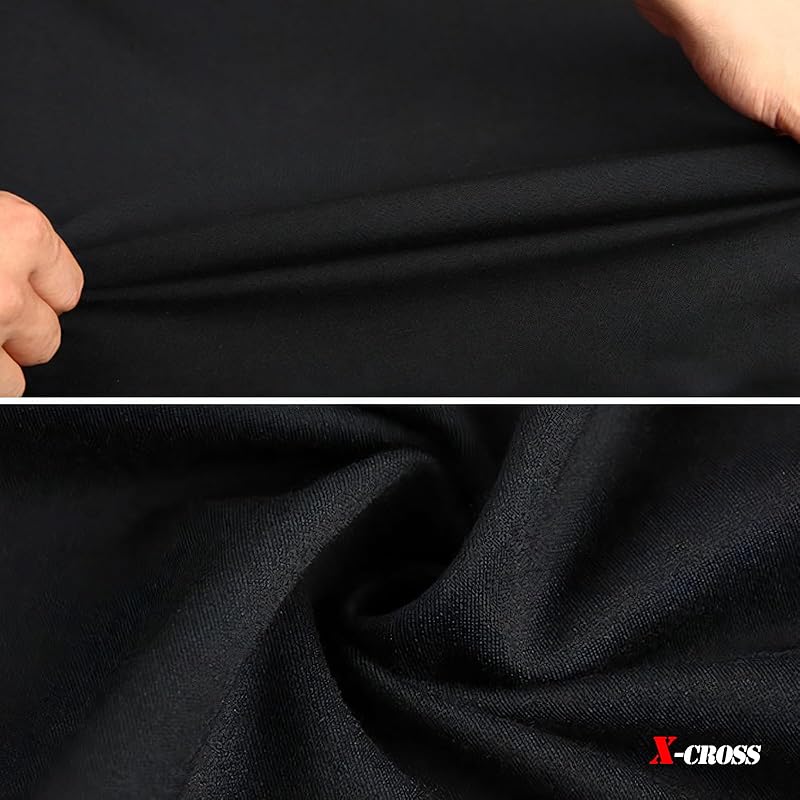 [X-cross] Cross Easy Pants Stretch Men's Relaxing Extend Black Outdoor Street Fashionable Hemmed Room Wear Thin Plain Color Tapered Room Pants Soft