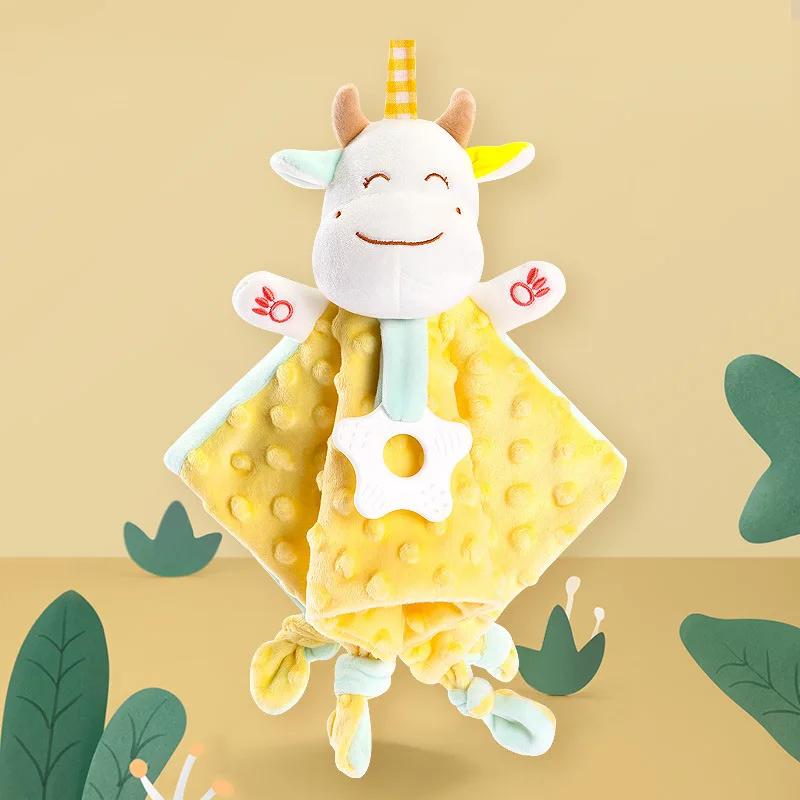 Baby Sleep Plush Hand Doll Comfort Toy New Cartoon Cute Animal Comfort Towel Baby Accessible Bite Resistant Soft Comfort Doll