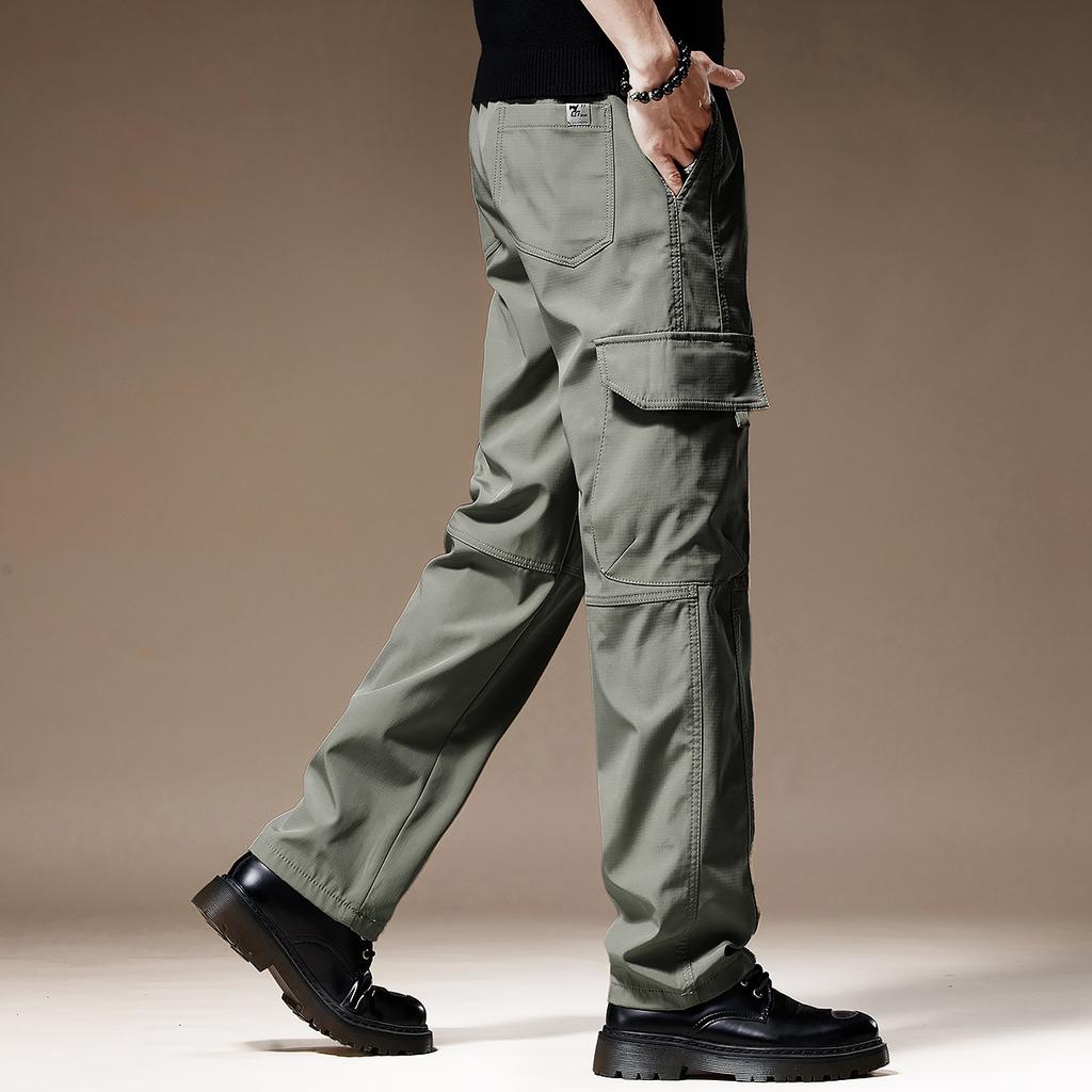 Pants Men's three-proof tooling casual pants Men's straight-leg pants Large size charging pants Loose and versatile multi-pocket long pants