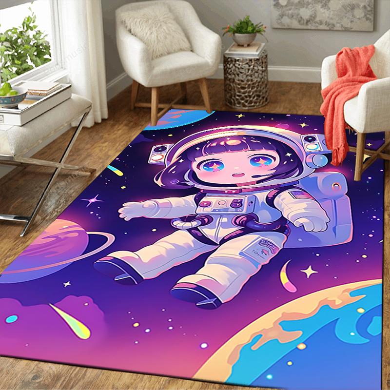 1Pc Astronaut Space Adventure Rug, Office Carpet Indoor Outdoor Doormat, Non-Slip, Comfortable, Living, Christmas Halloween, Xmas Gift G1320