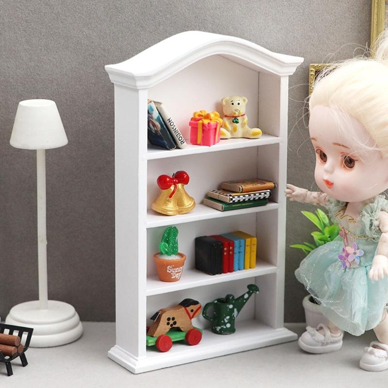 1/12 Puppenhaus Dekoration Miniatur Bücherregal Möbelmodell Realistisches Bücherregal für Spielszene Möbel Kinderpuppen Zubehör