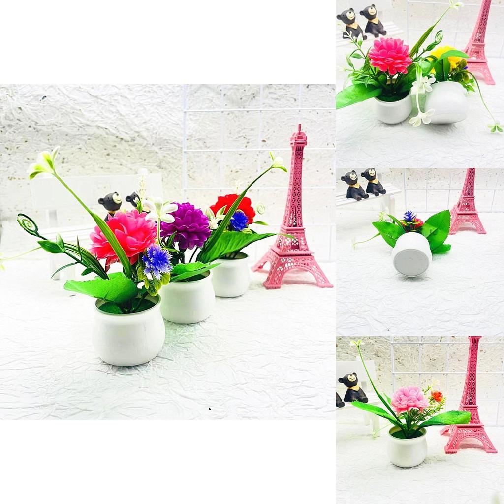 Realistic Silk Plant Set With Daisy For Desktop Office Decor And Gift