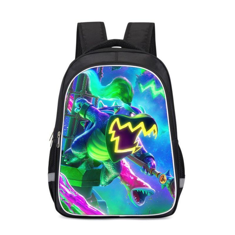Mario Cartoon Kids School Backpack Boys Girls Lightweight Large Capacity Oxford Fabric Bag With Ergonomic Back Support