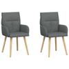 Dining Chairs 2 Pcs Fabric Dark Gray 60 X 56 X 96 Cm