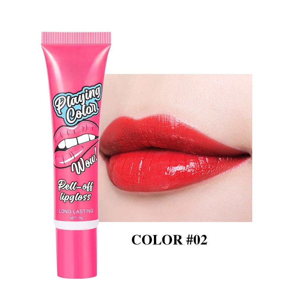 6 Colors Tear Pull Liquid Lipstick Long Lasting Lip Gloss Mask Base Waterproof Moisturizer Makeup Peel Off Lip Gloss Cosmetics