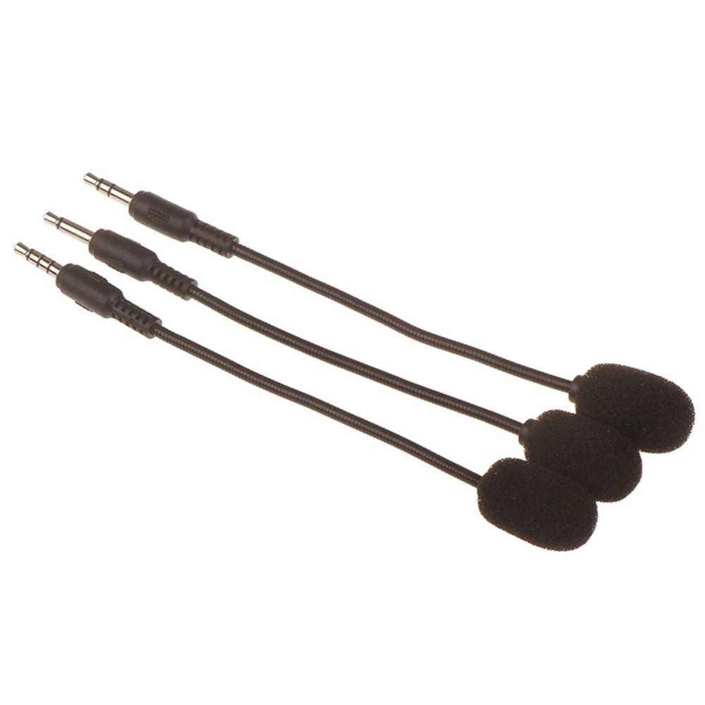 Straight Plug Headphones Mic Game Replacement Headset Microphone Mic Detachable  Stereo Studio
